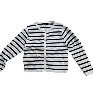 Lillusory Striped Black and White Cardigan